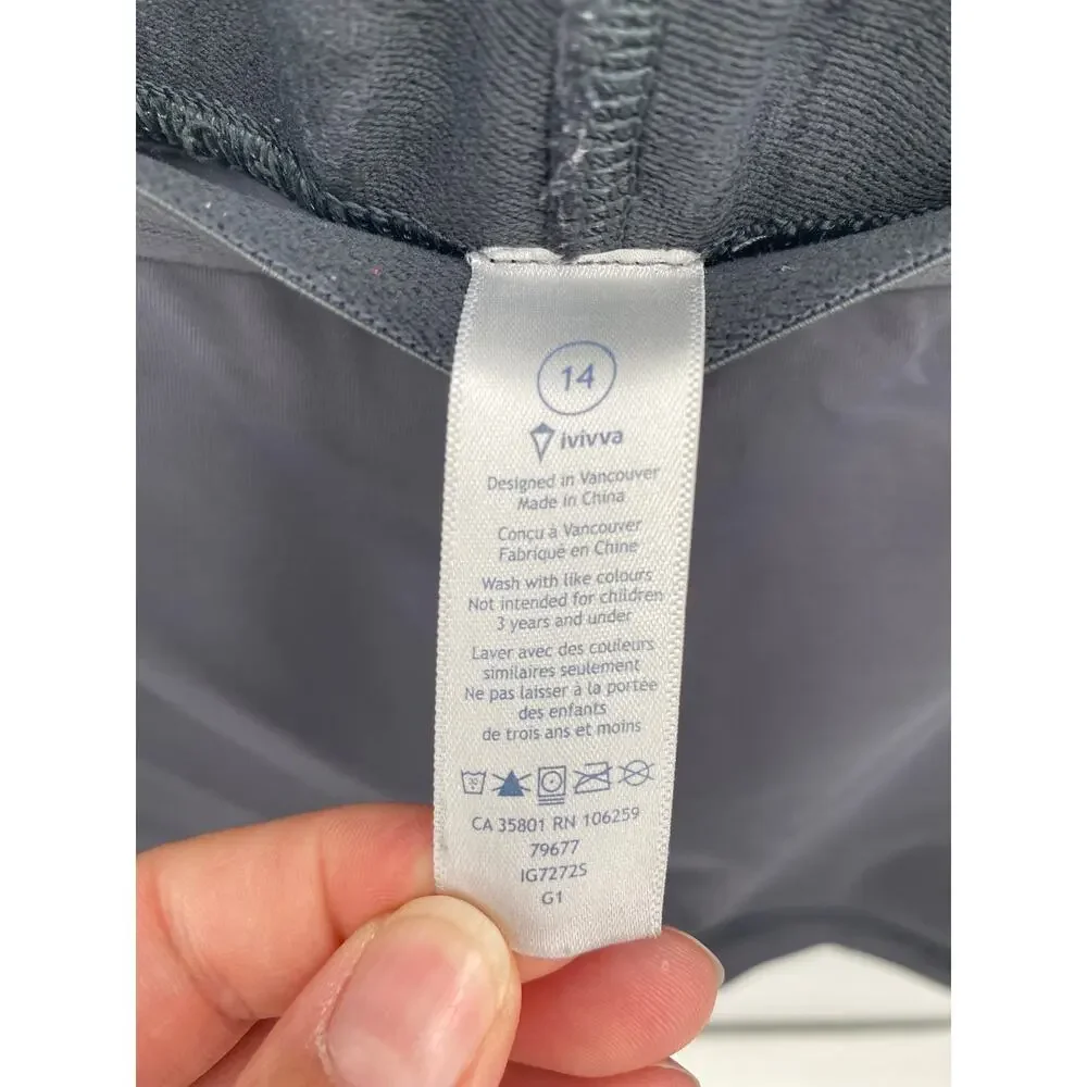 Ivivva Kids Lululemon Gray Tight Shorts Boyshort Tumble Athletic Girls Size 14